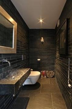 dark tile bathroom ideas