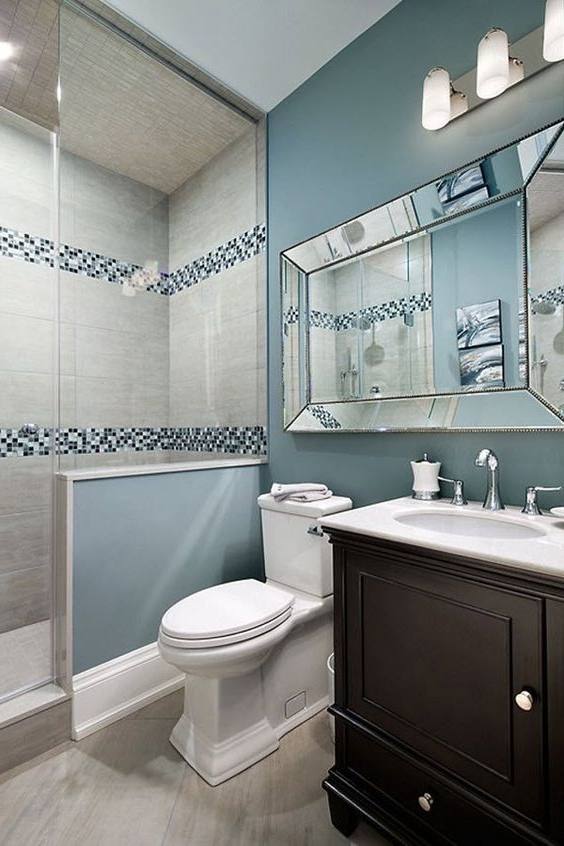 bathrooms painted grey blue