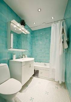 aqua mosaic wall tiles bathroom