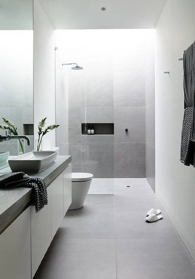 White and grey bathroom designs