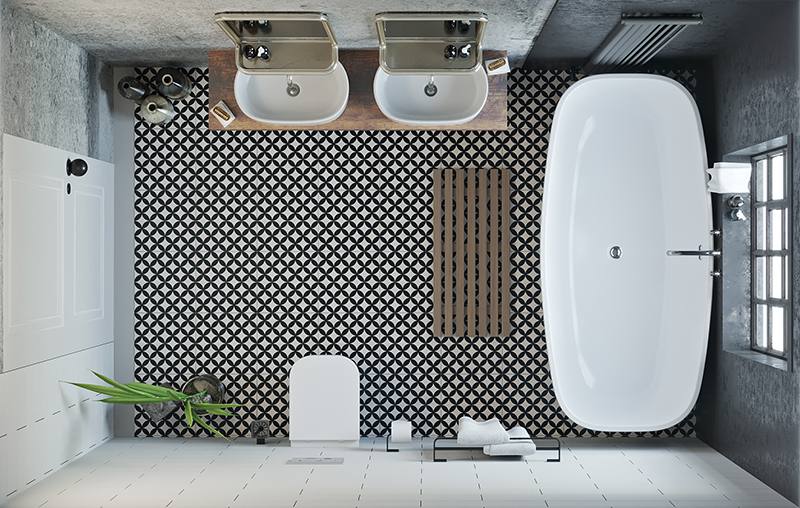 industrial bathroom