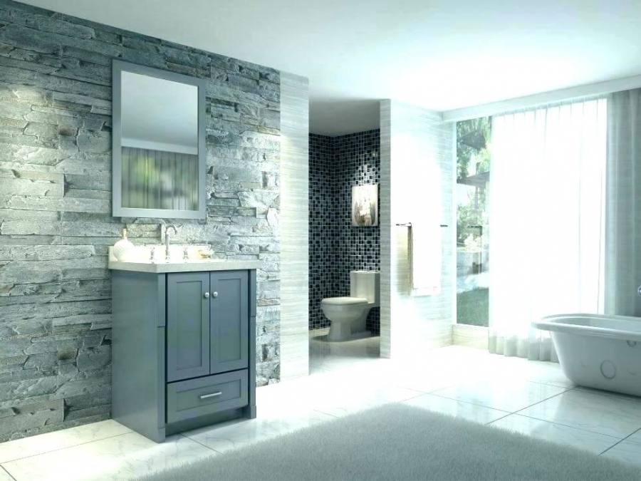 gray vanity bathroom