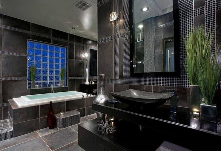 grey floor tile bathroom dark inspiration interior design ideas