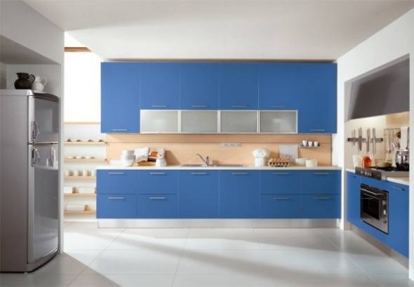 Contemporary Blue Handless Kitchen