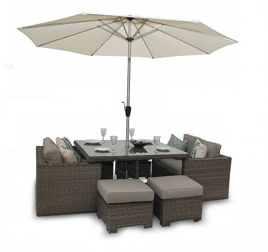 All of our patio umbrellas and garden furniture parasols and commercial parasols have a 48mm wooden pole as well as a parasol cover for extra protection