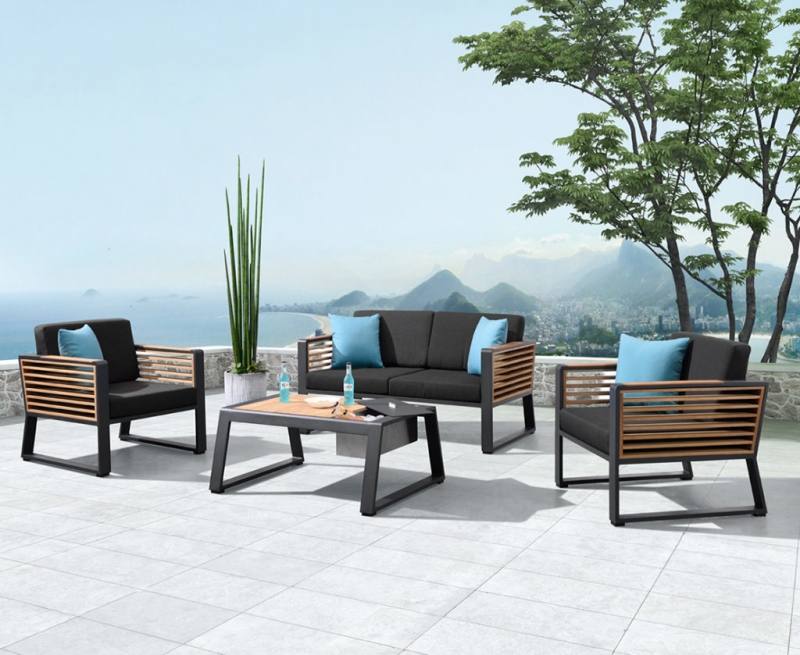 “The clean lines of the teak Avondale lounge chair would mix with several different styles