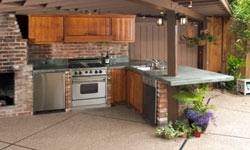 This outdoor kitchen is fully equipped