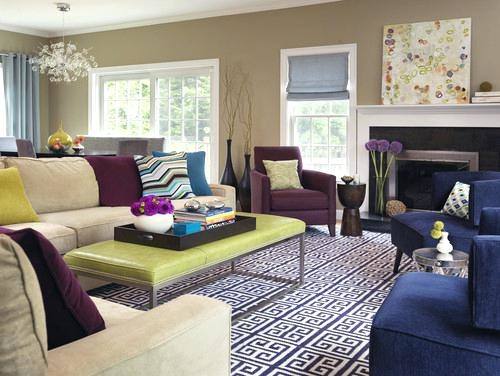 purple living room decor