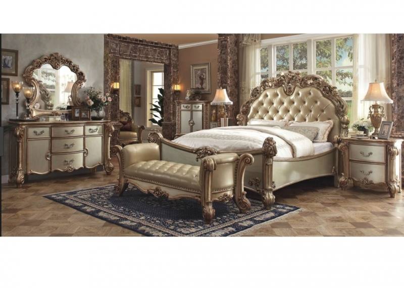 bedroom set bed furniture shops gold