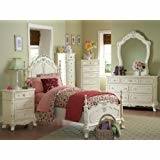 large Paxberry Twin Panel Bed, White Wash, rollover