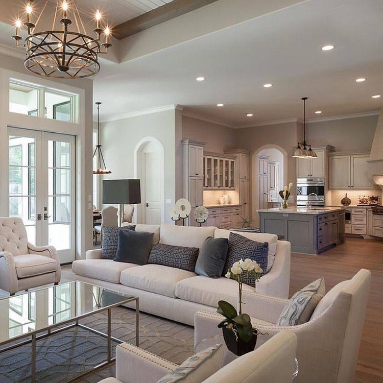 open floor plan kitchen dining living room