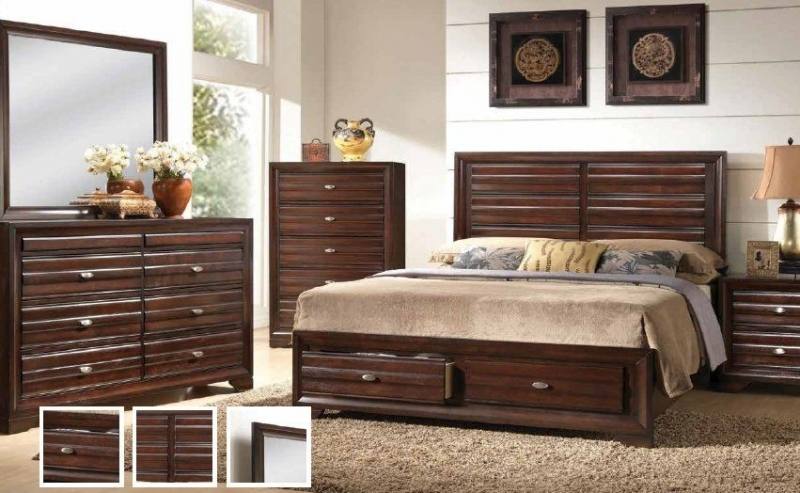 Homelegance Laurelin 4 Pc Bedroom Furniture 1718 | Brownish Gray Finish Storage  Bed